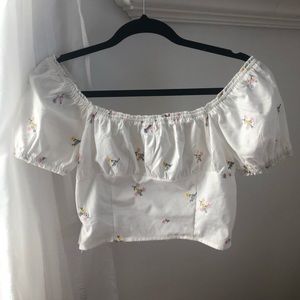 Forever 21 Floral Embroidered Top